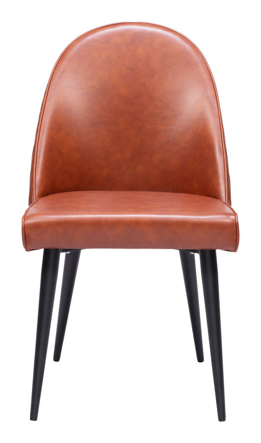Armless Dining Chair (Set of 2) Brown - Modern & Ergonomic Seating for Home & Office