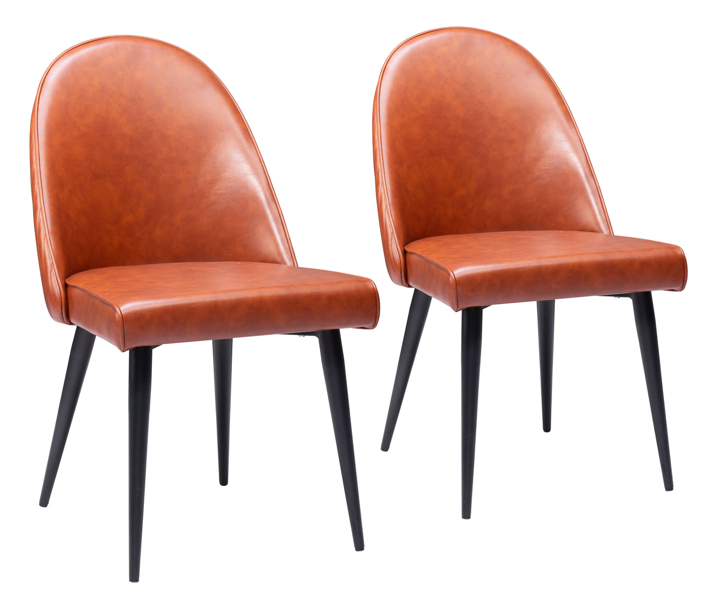 Chaise de salle à manger sans accoudoirs Silloth (lot de 2) marron