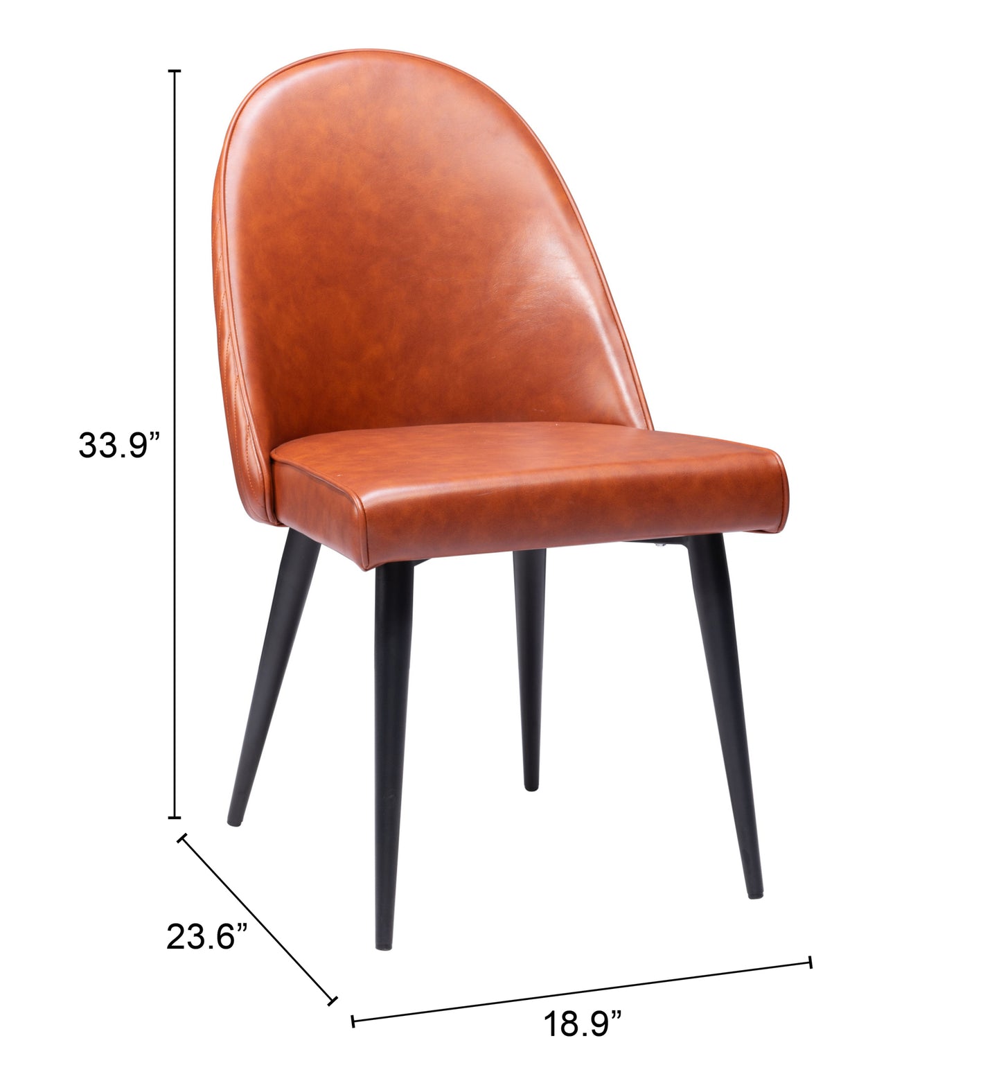 Chaise de salle à manger sans accoudoirs Silloth (lot de 2) marron