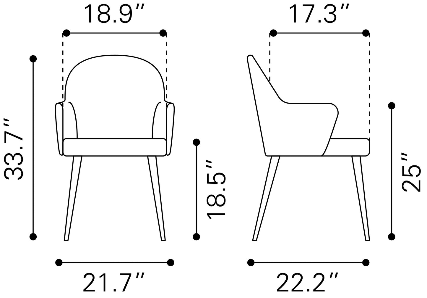 Dining Chair Brown - Modern & Ergonomic Seating for Home & Office