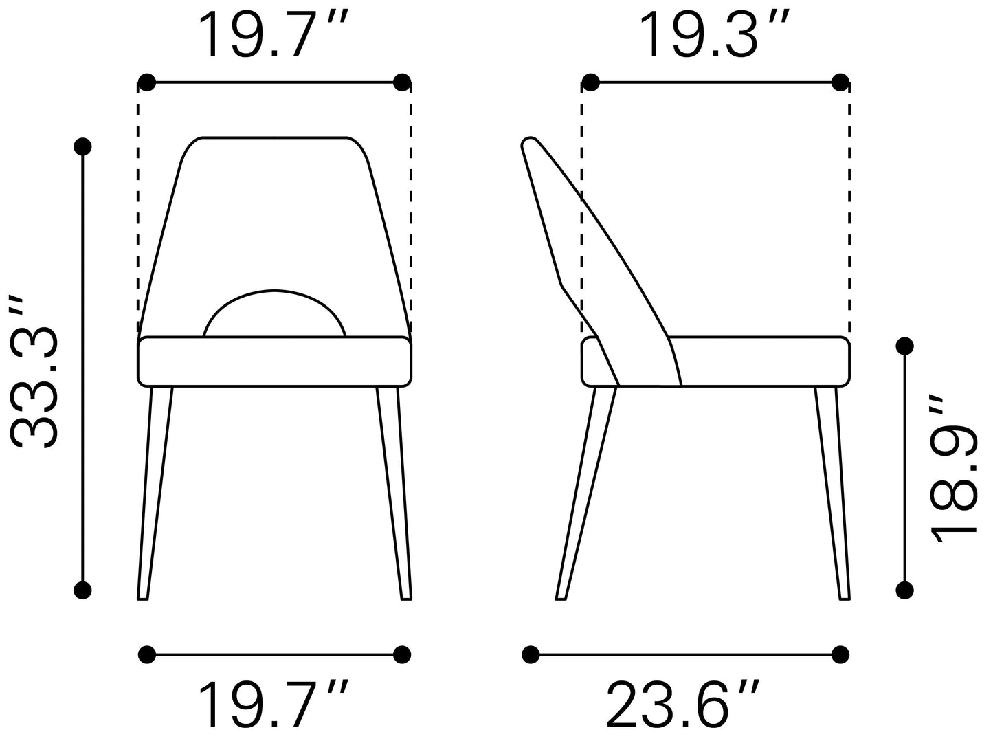 Dining Chair (Set of 2) Gray - Modern & Ergonomic Seating for Home & Office