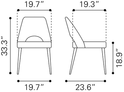 Dining Chair (Set of 2) Gray - Modern & Ergonomic Seating for Home & Office