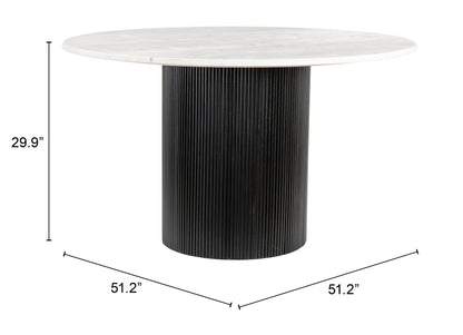Table à manger Izola blanche et noire