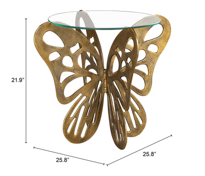 Table d'appoint Motyl dorée