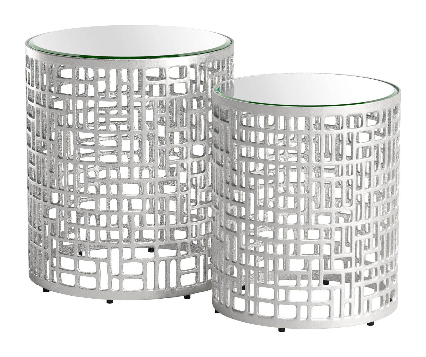 Side Table Set (2-Piece) Silver - Elegant & Durable Dining Table for Stylish Spaces