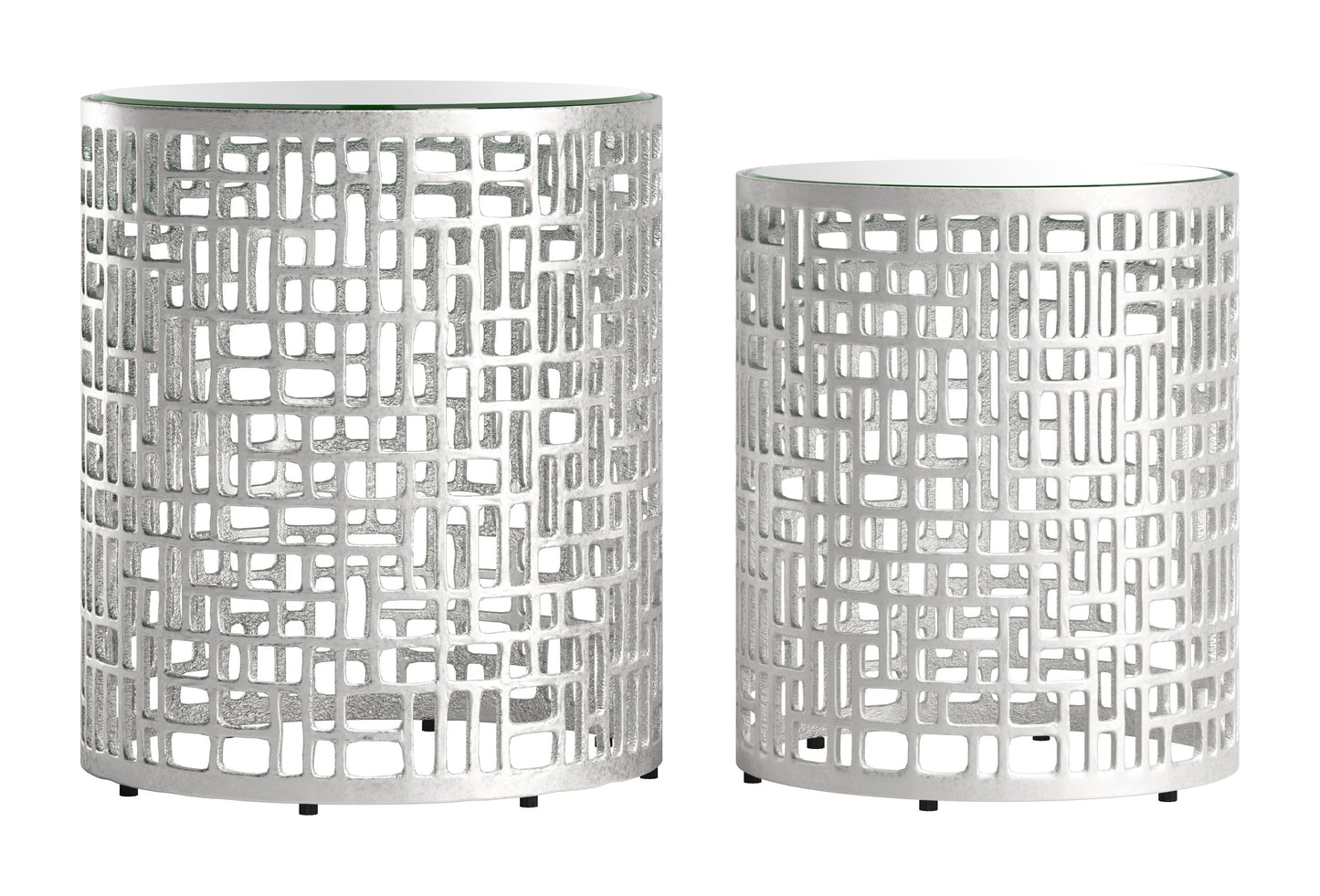 Side Table Set (2-Piece) Silver - Elegant & Durable Dining Table for Stylish Spaces