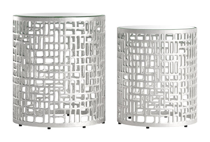 Side Table Set (2-Piece) Silver - Elegant & Durable Dining Table for Stylish Spaces