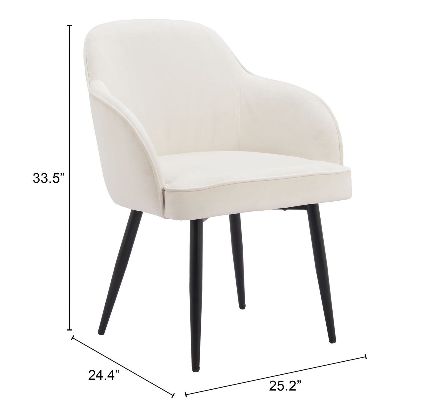 Dining Chair (Set of 2) Ivory - Modern & Ergonomic Seating for Home & Office