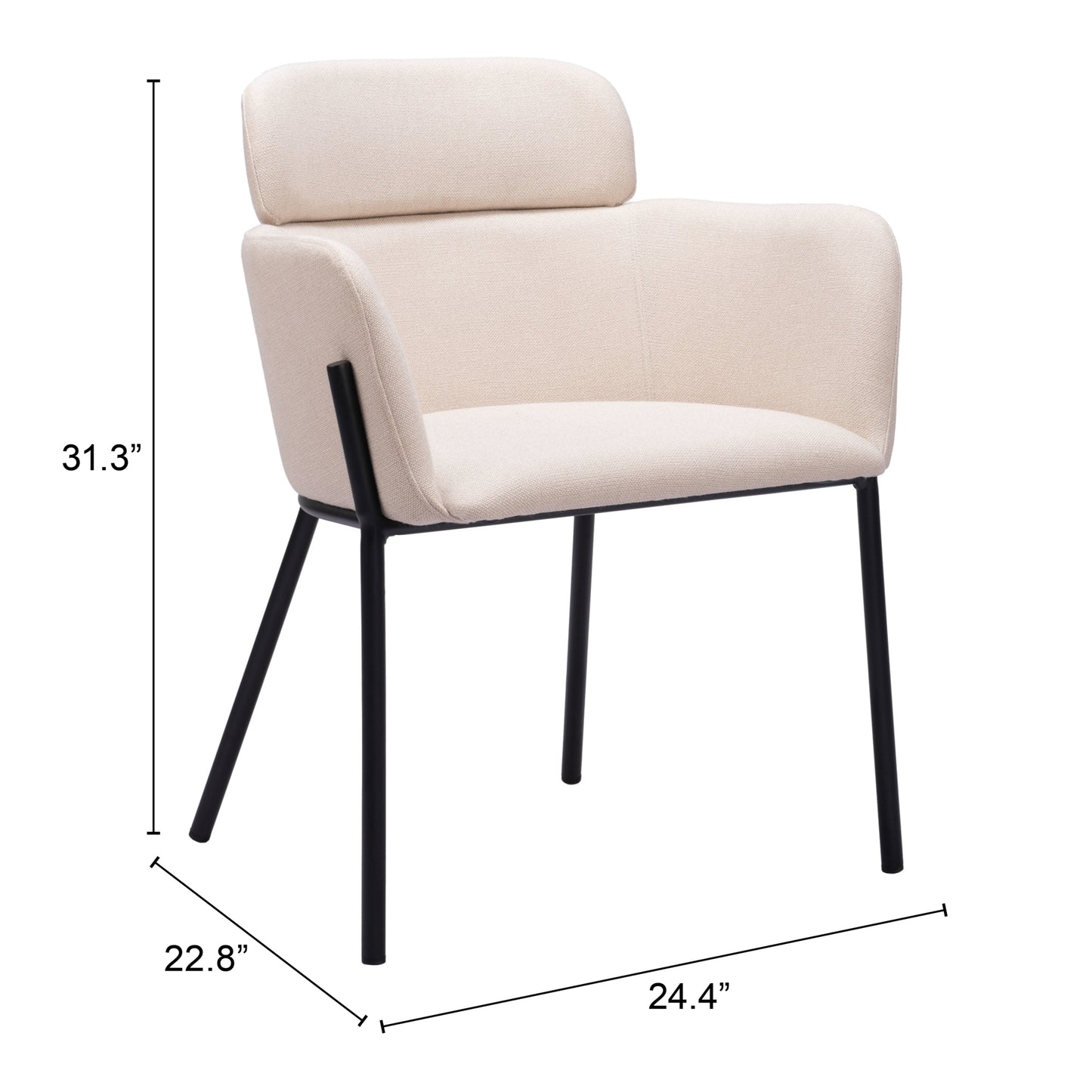 Dining Chair (Set of 2) Beige - Modern & Ergonomic Seating for Home & Office