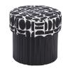 Pouf de rangement Boto noir et blanc