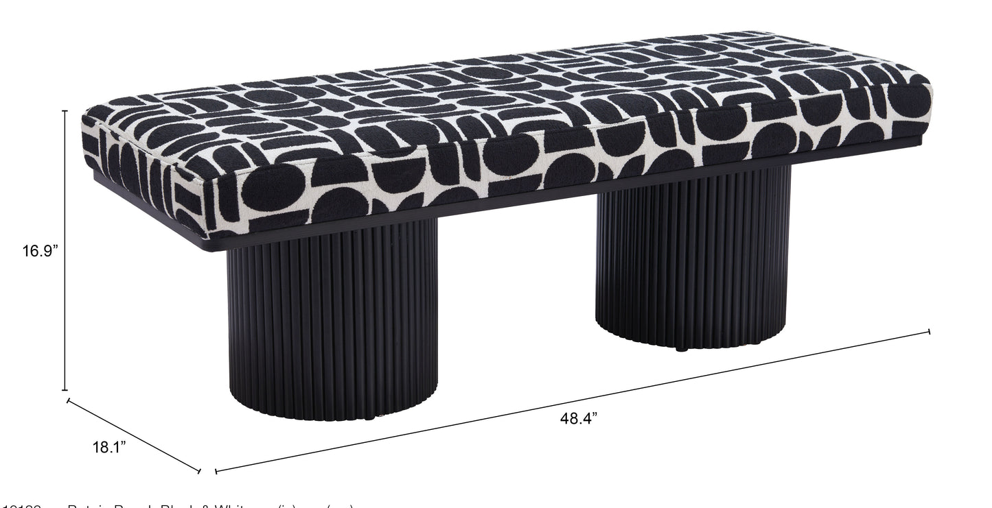 Banc Botoia Noir et Blanc