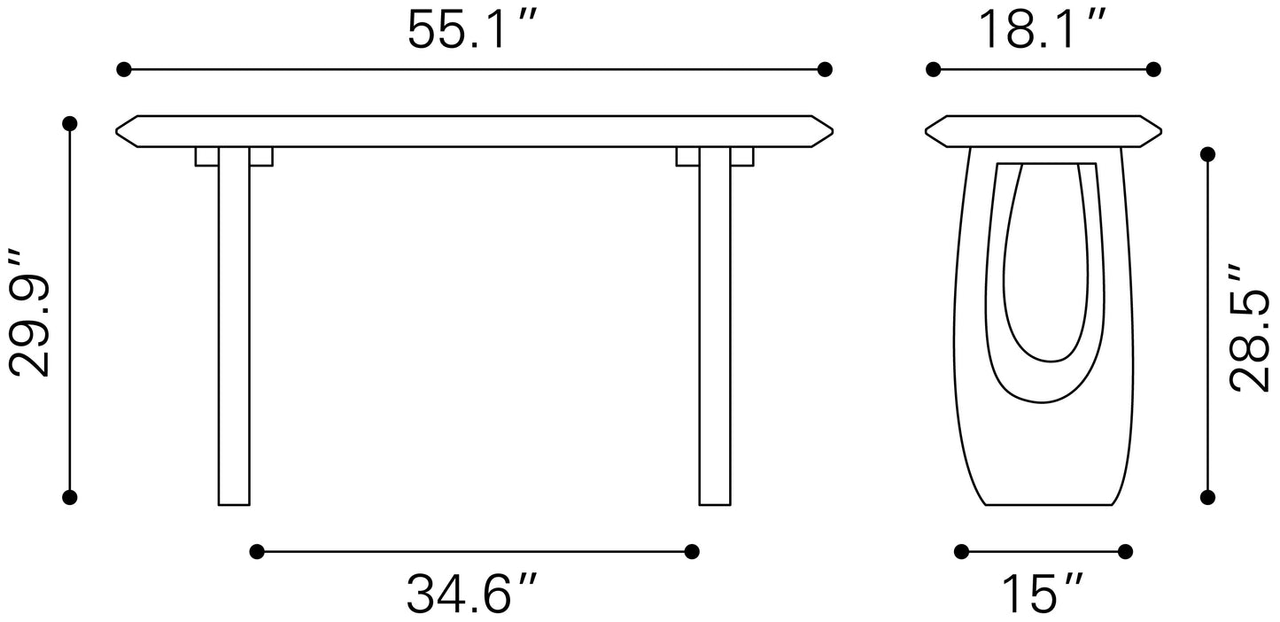 Table console Arasan noire