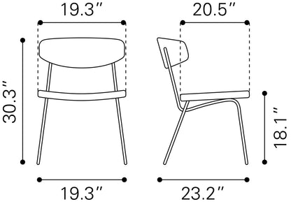 Dining Chair (Set of 2) Vintage Brown - Modern & Ergonomic Seating for Home & Office