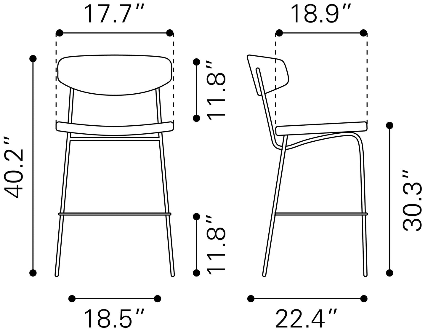 Barstool (Set of 2) Vintage Black - Premium Quality & Stylish Design for Your Home