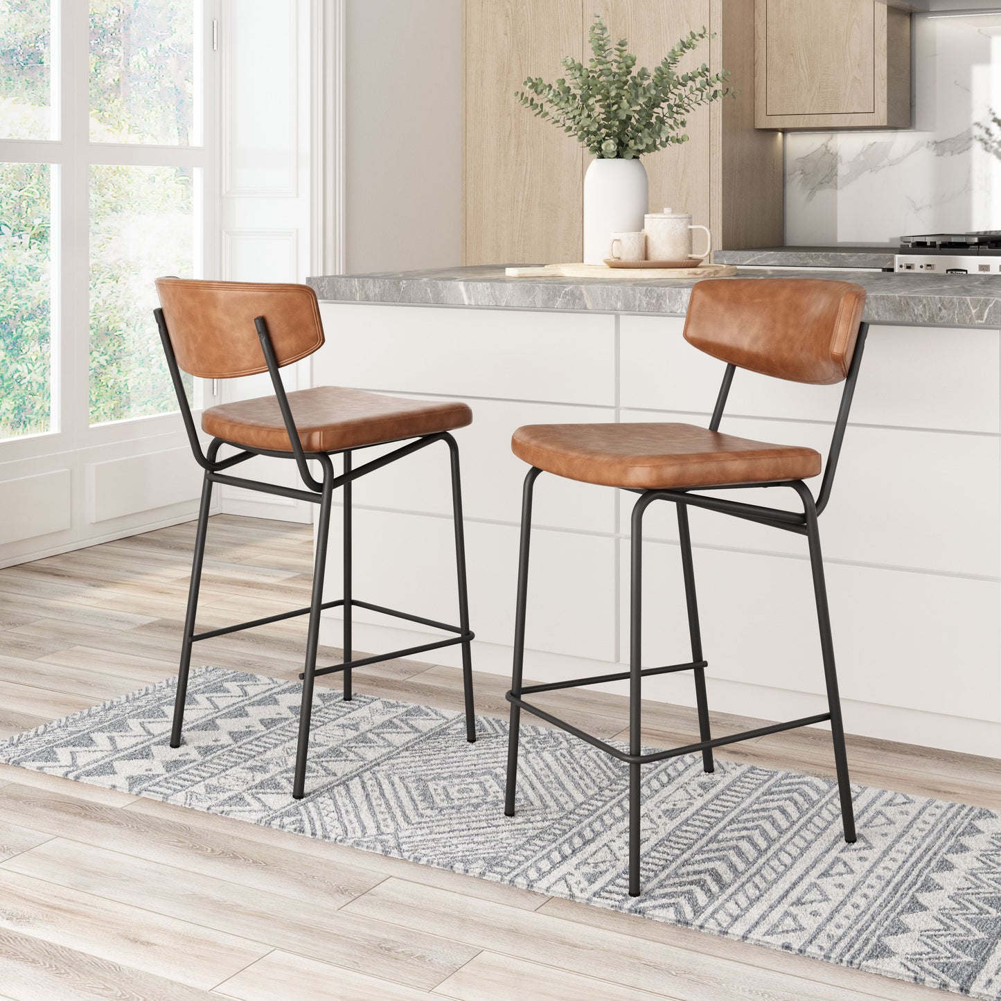 Counter Stool (Set of 2) Vintage Brown - Premium Quality & Stylish Design for Your Home