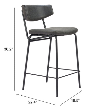 Tabouret de bar Charon (lot de 2) noir vintage