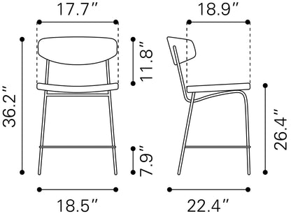 Tabouret de bar Charon (lot de 2) noir vintage