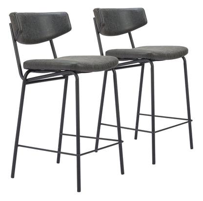 Tabouret de bar Charon (lot de 2) noir vintage