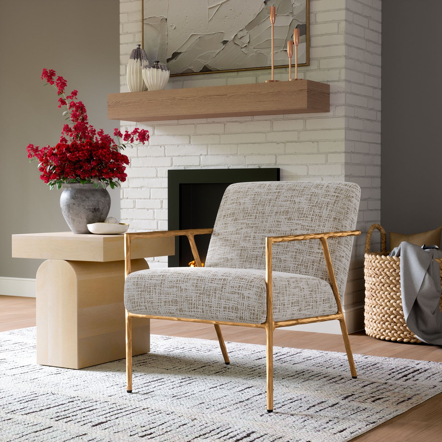 Fauteuil d'appoint Norrebro beige givré