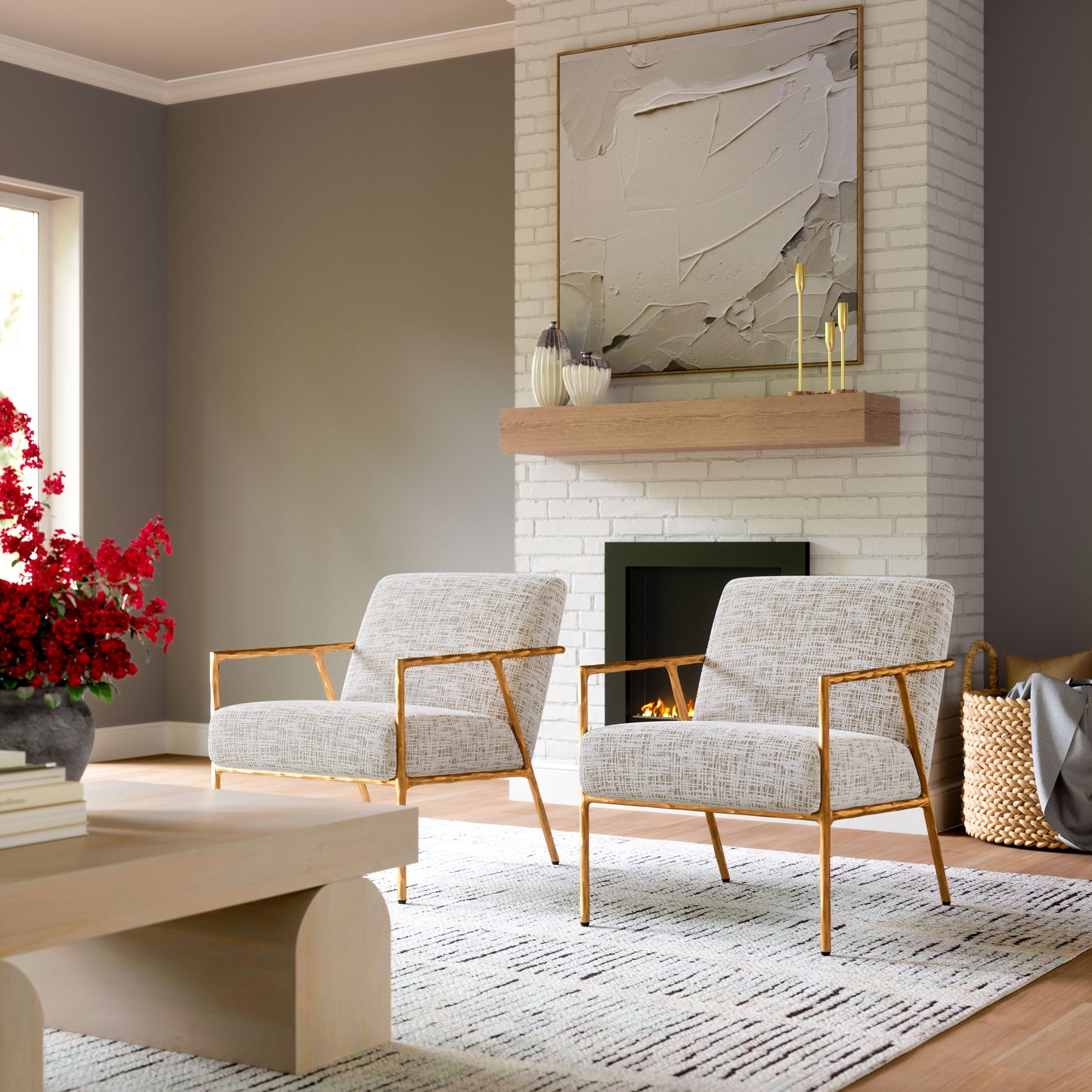 Fauteuil d'appoint Norrebro beige givré