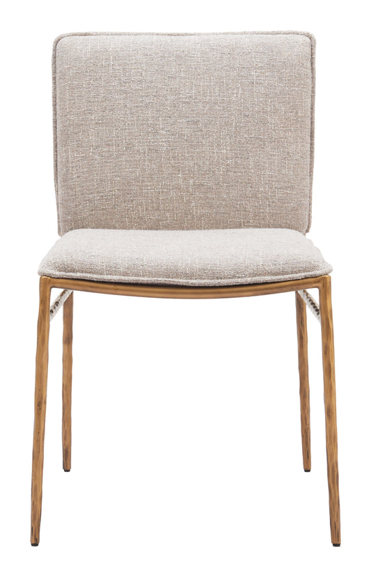 Dining Chair Beige & Gold - Modern & Ergonomic Seating for Home & Office