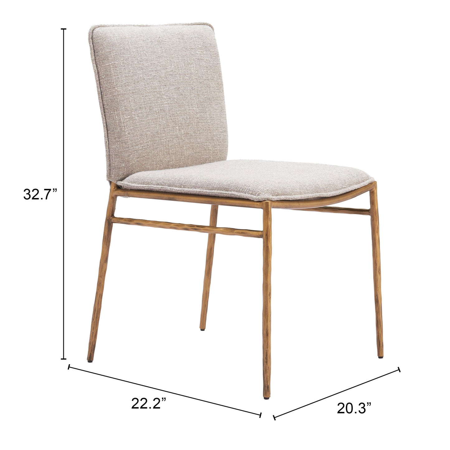 Dining Chair Beige & Gold - Modern & Ergonomic Seating for Home & Office