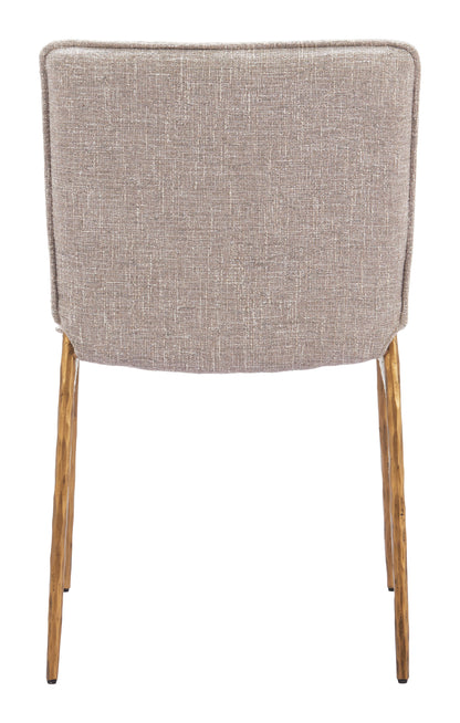 Dining Chair Beige & Gold - Modern & Ergonomic Seating for Home & Office