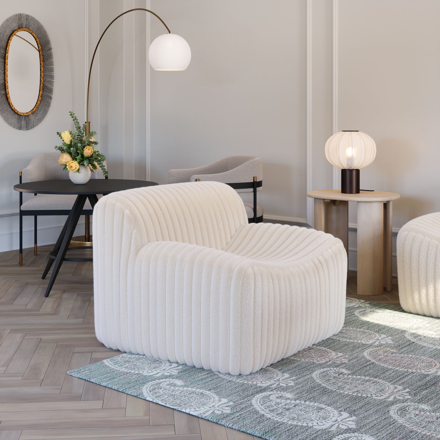 Fauteuil d'appoint Osterbro crème
