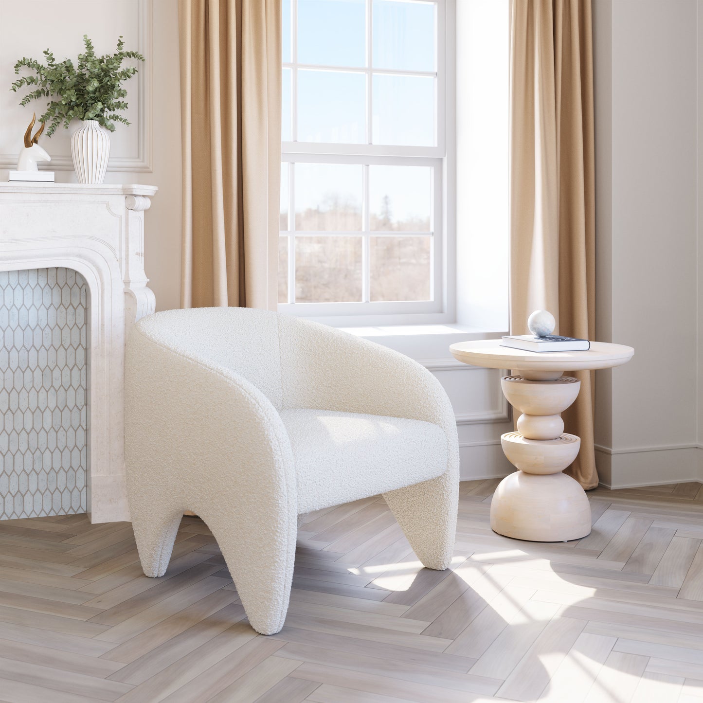 Accent Chair White - Modern & Ergonomic Seating for Home & Office