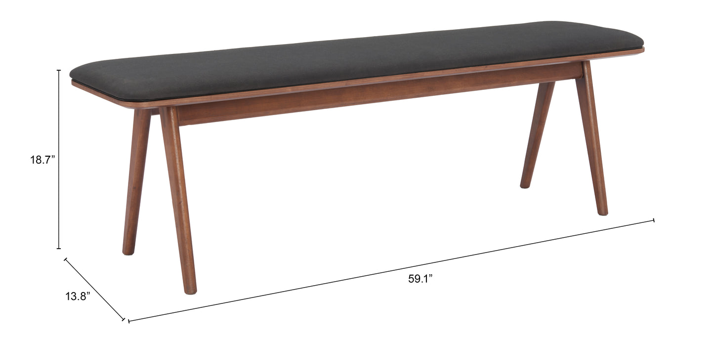 Banc Kazwali noir et noyer