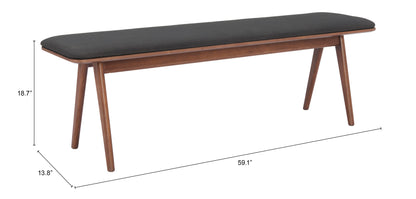 Banc Kazwali noir et noyer