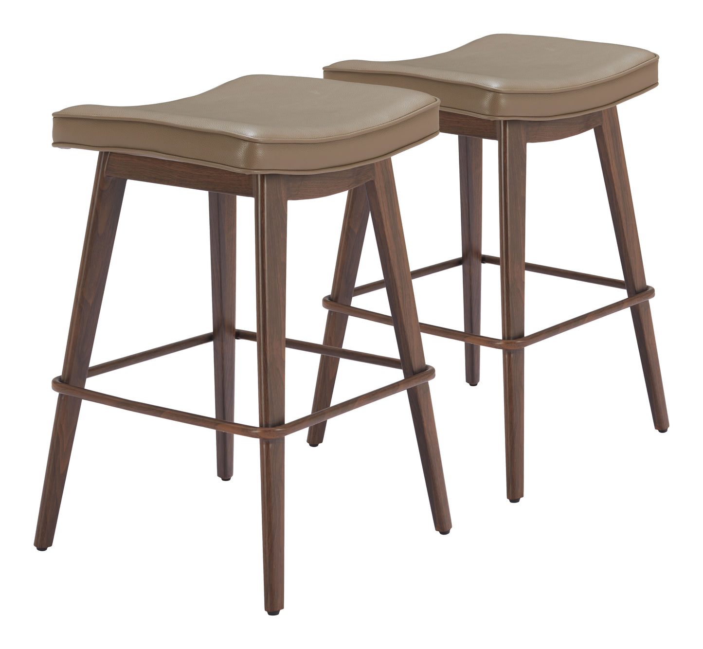Barstool (Set of 2) Taupe & Walnut - Premium Quality & Stylish Design for Your Home