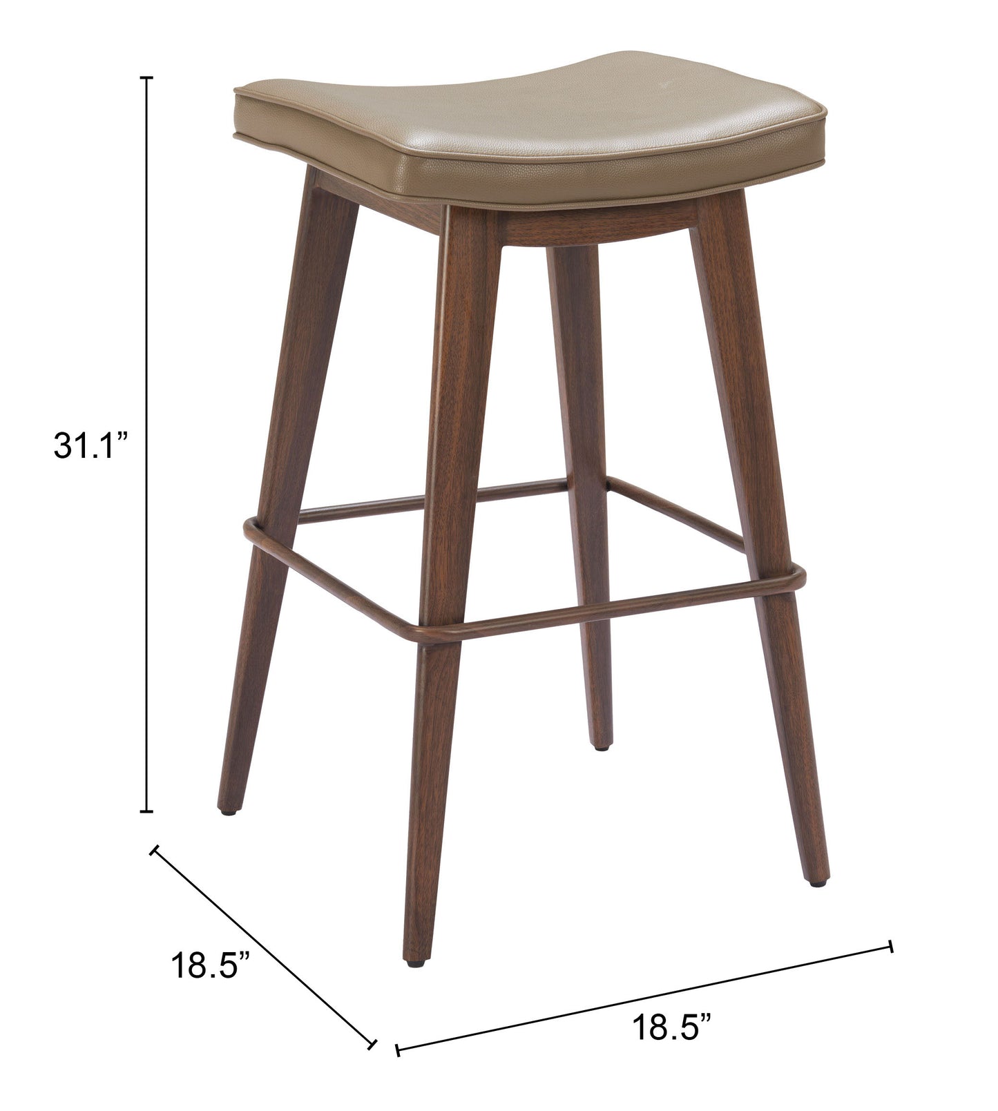 Barstool (Set of 2) Taupe & Walnut - Premium Quality & Stylish Design for Your Home