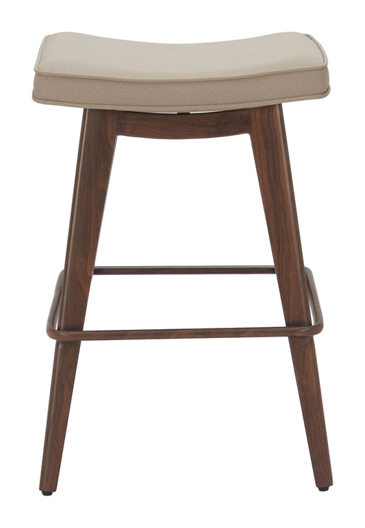 Counter Stool (Set of 2) Beige & Walnut - Premium Quality & Stylish Design for Your Home