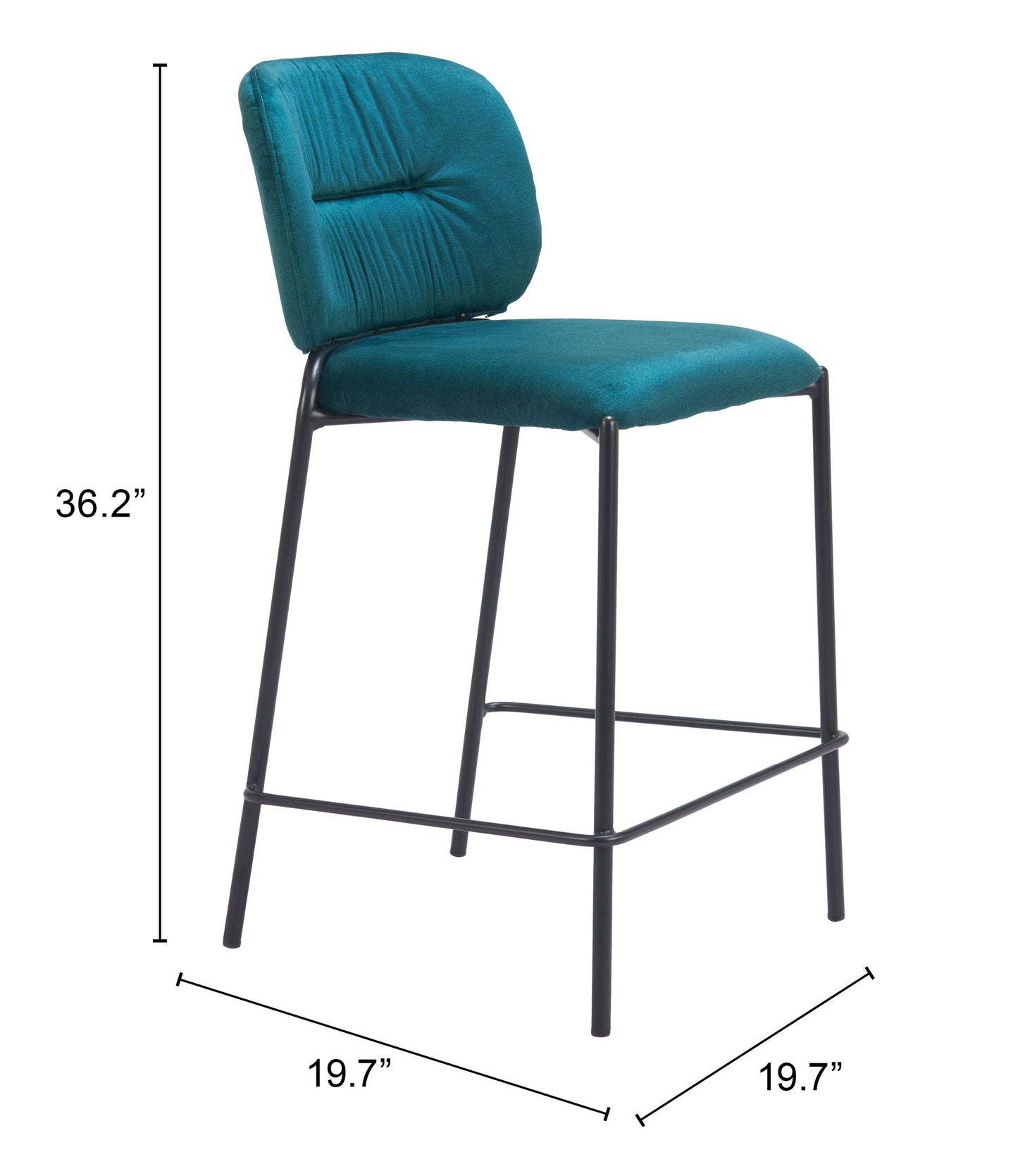 Tabouret de comptoir Plat (lot de 2) Vert