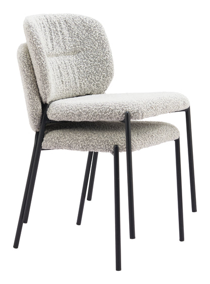 Chaise de salle à manger Plat (lot de 2) Gris
