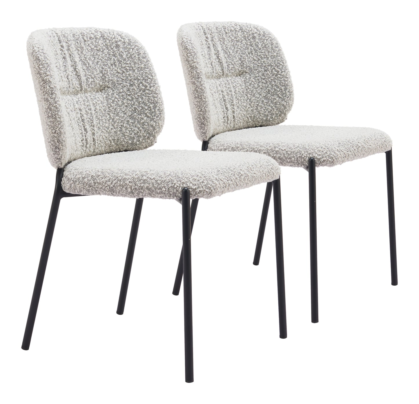 Chaise de salle à manger Plat (lot de 2) Gris
