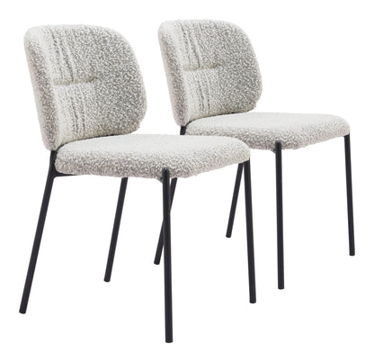 Chaise de salle à manger Plat (lot de 2) Gris