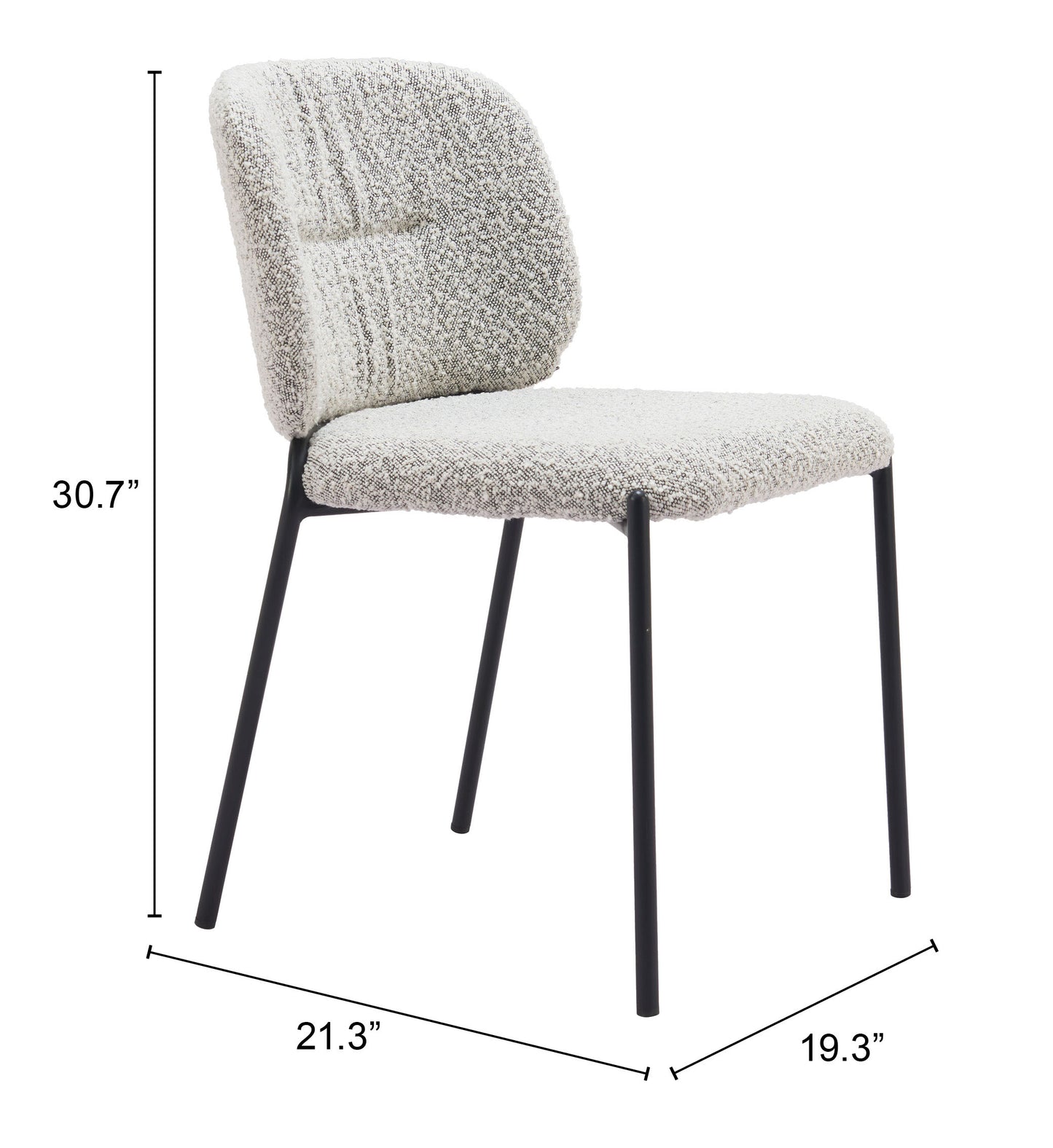 Chaise de salle à manger Plat (lot de 2) Gris