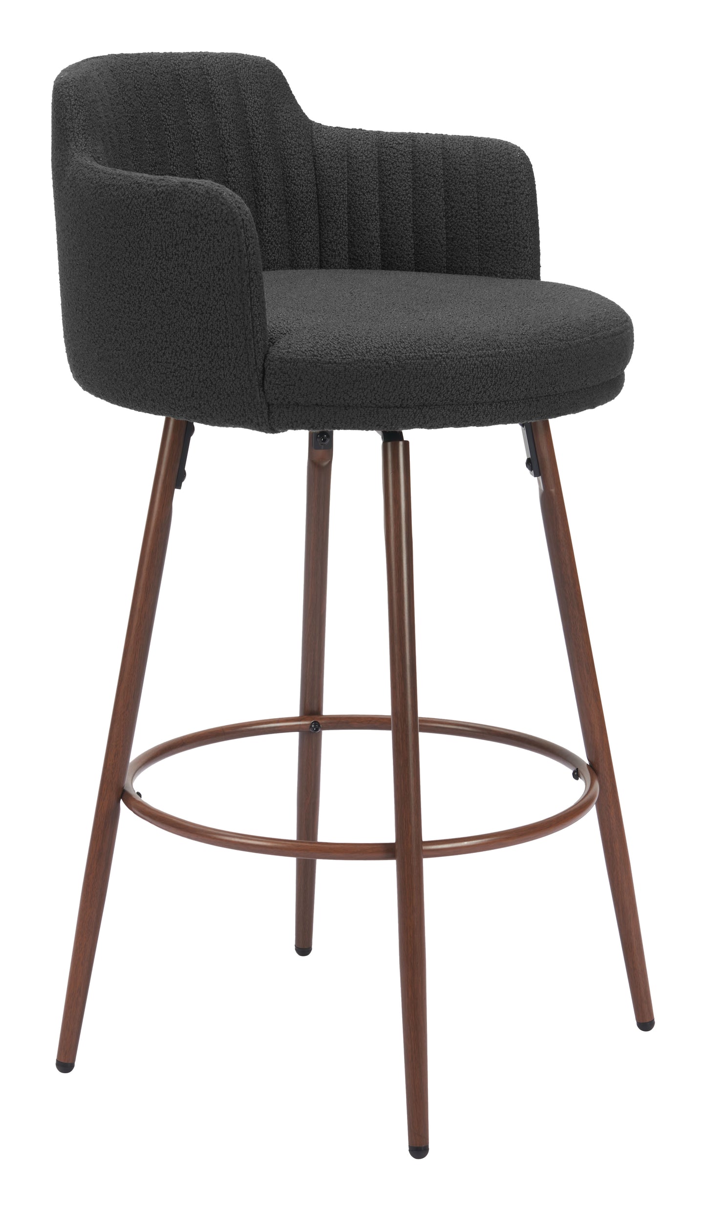 Swivel Barstool (Set of 2) Black & Walnut - Premium Quality & Stylish Design for Your Home