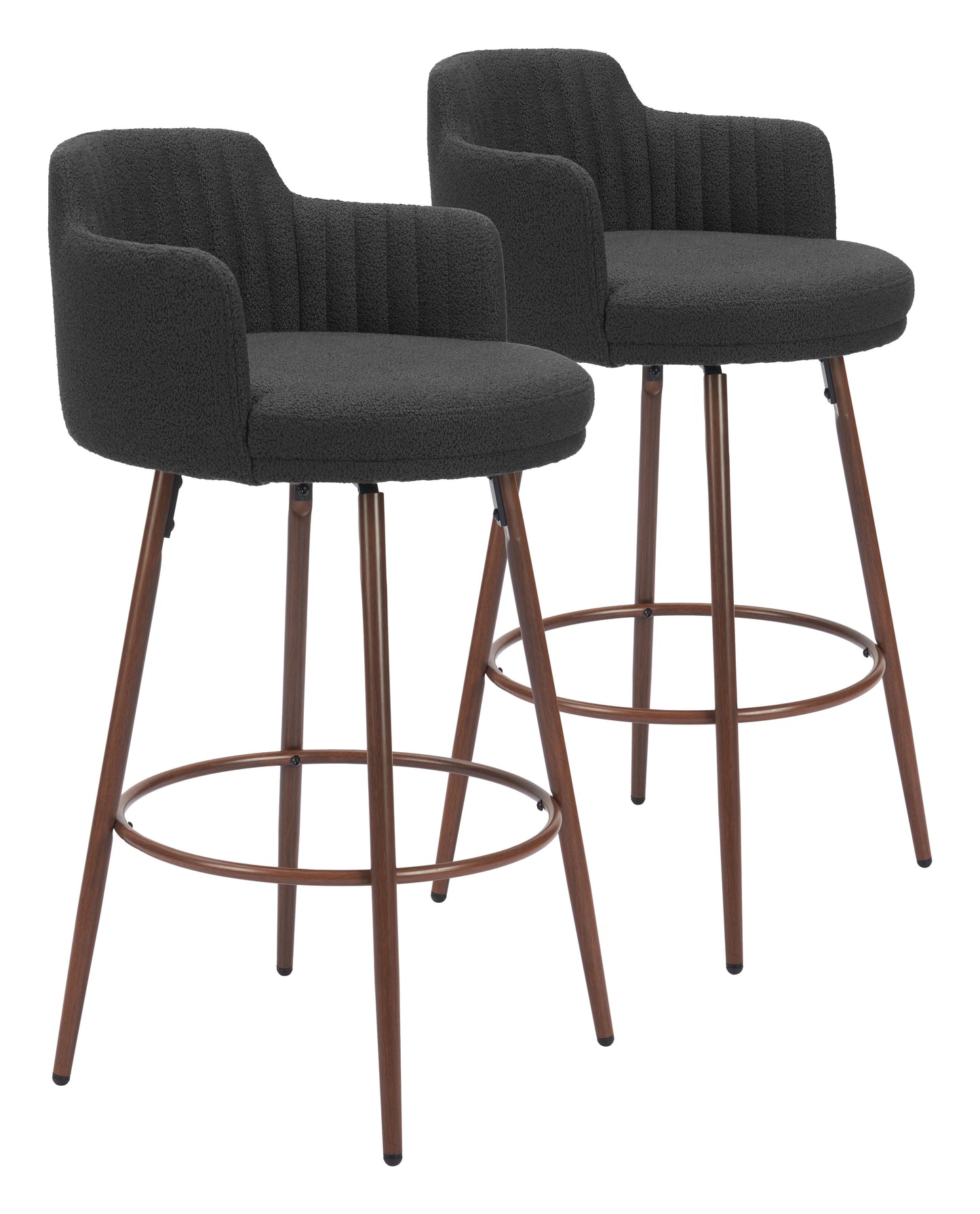 Swivel Barstool (Set of 2) Black & Walnut - Premium Quality & Stylish Design for Your Home