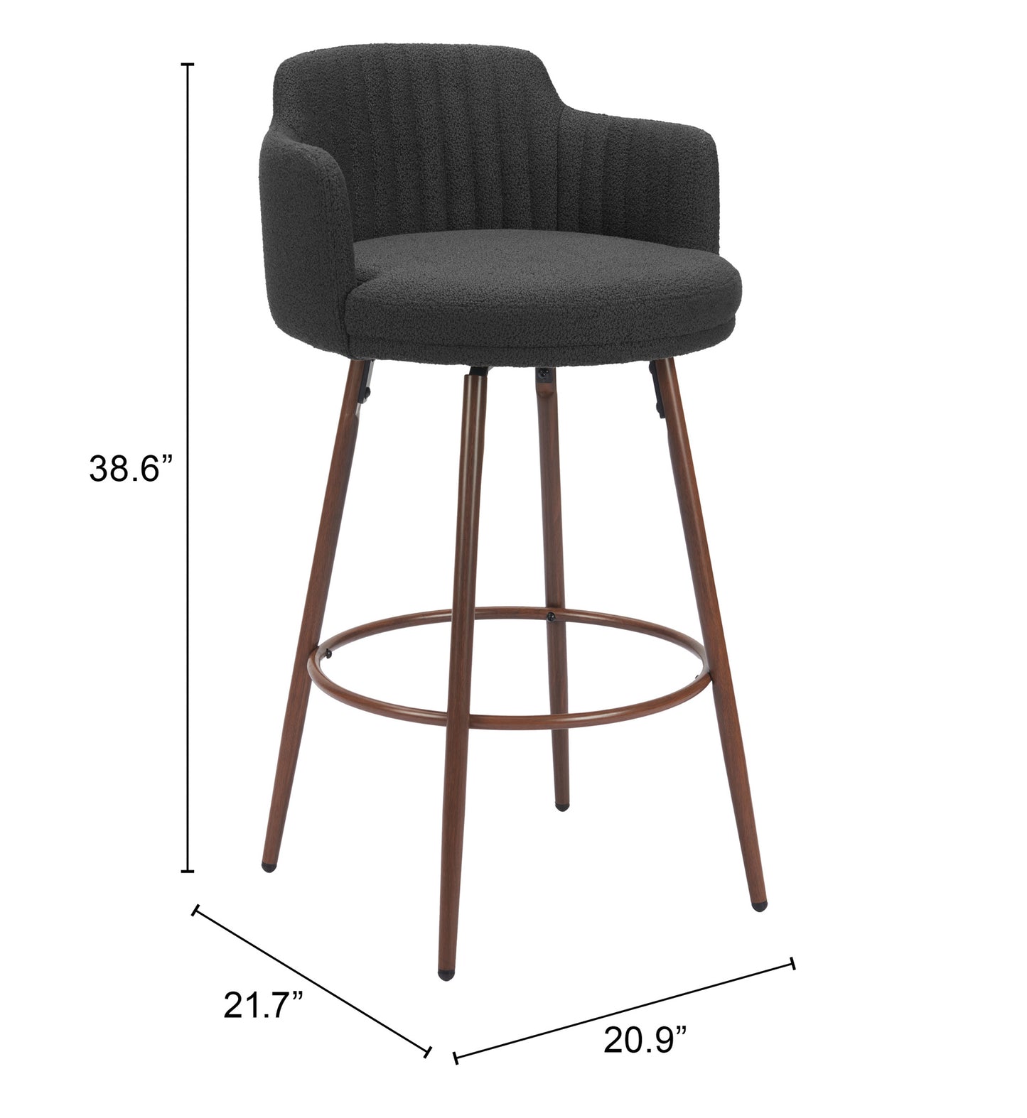 Swivel Barstool (Set of 2) Black & Walnut - Premium Quality & Stylish Design for Your Home