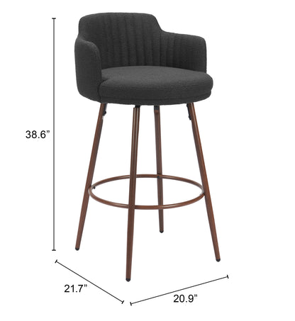 Swivel Barstool (Set of 2) Black & Walnut - Premium Quality & Stylish Design for Your Home