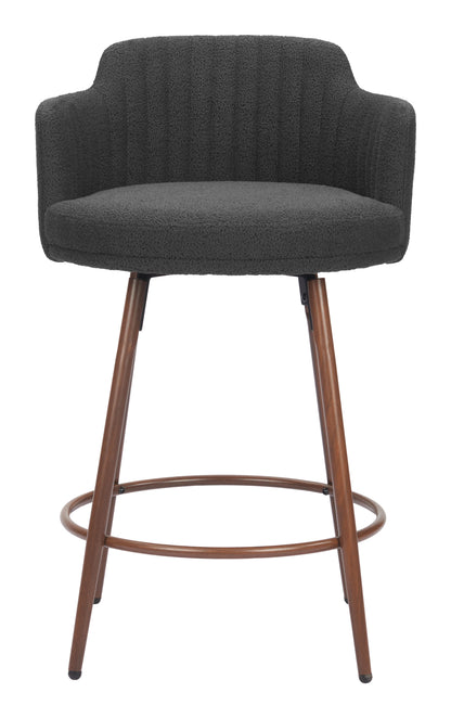 Swivel Counter Stool (Set of 2) Black & Walnut - Premium Quality & Stylish Design for Your Home