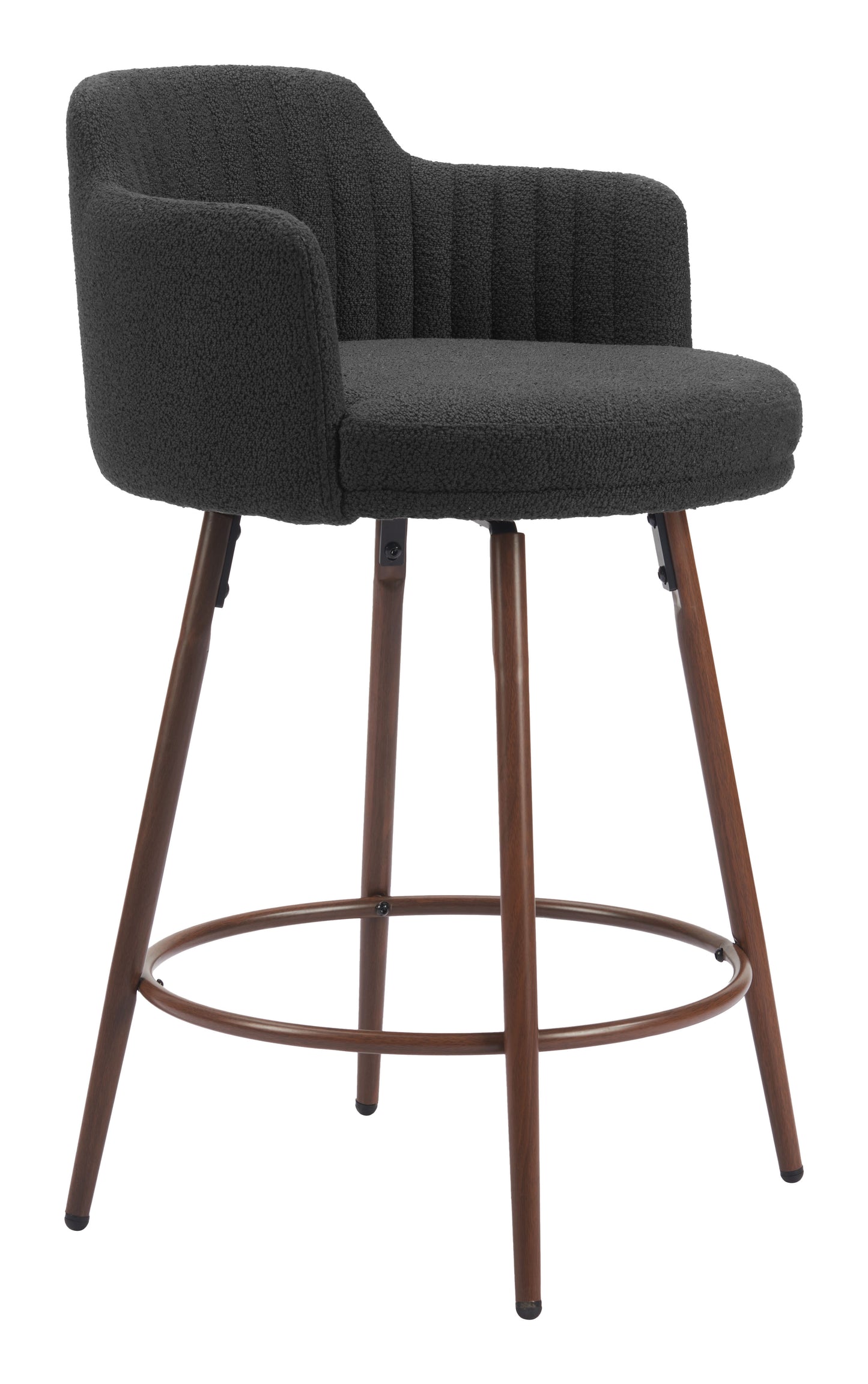 Swivel Counter Stool (Set of 2) Black & Walnut - Premium Quality & Stylish Design for Your Home