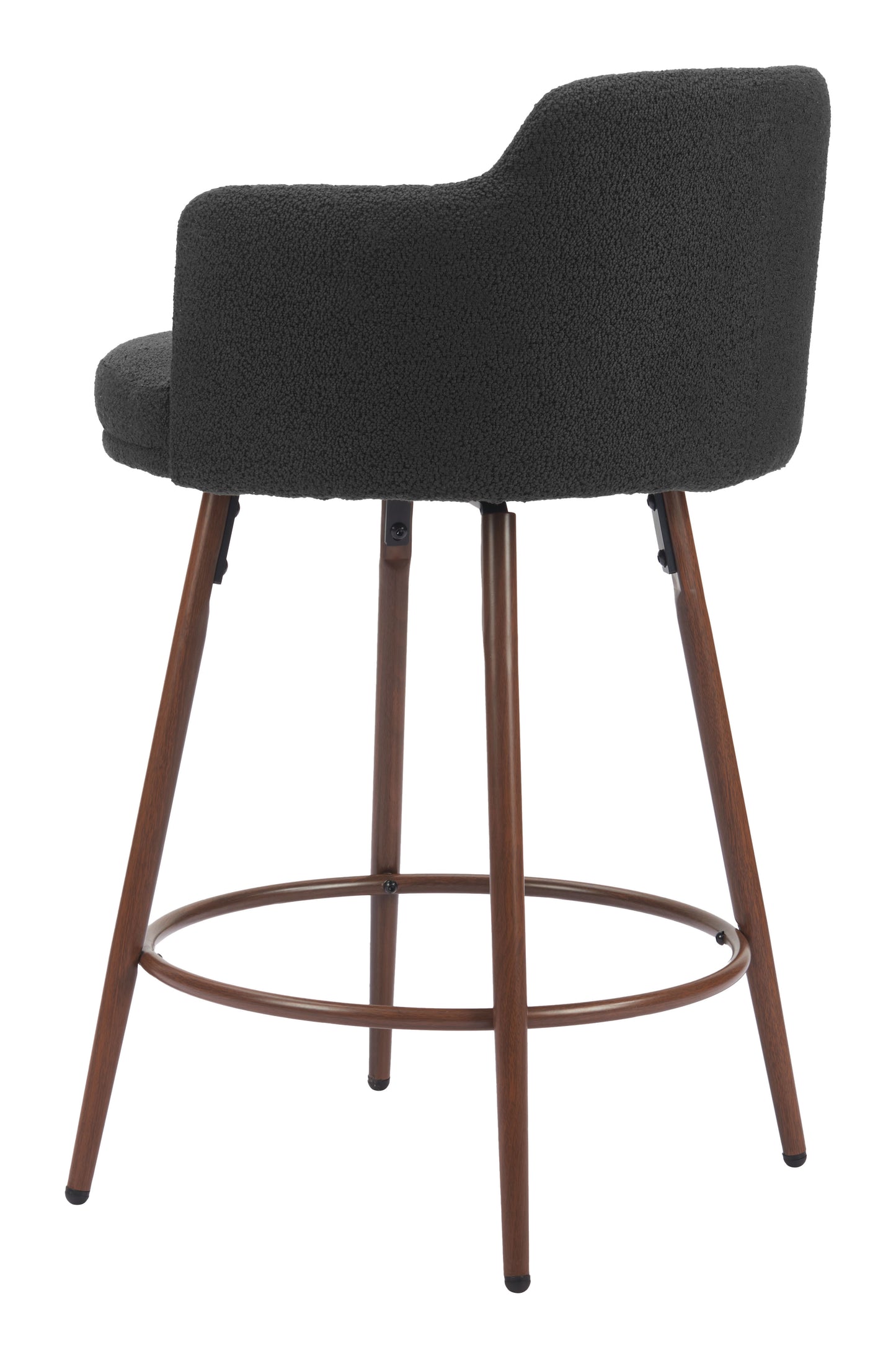Swivel Counter Stool (Set of 2) Black & Walnut - Premium Quality & Stylish Design for Your Home
