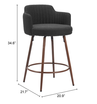 Swivel Counter Stool (Set of 2) Black & Walnut - Premium Quality & Stylish Design for Your Home