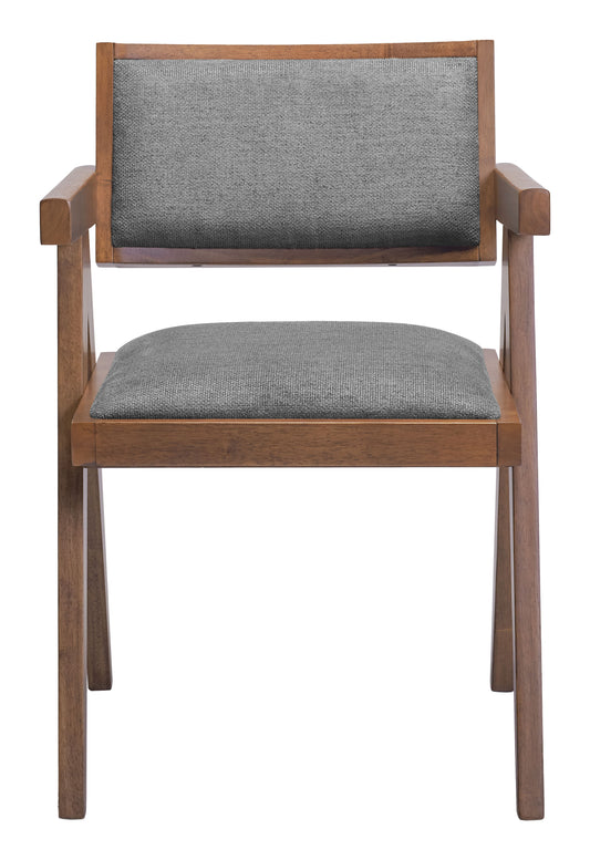 Dining Chair (Set of 2) Gray & Walnut - Modern & Ergonomic Seating for Home & Office