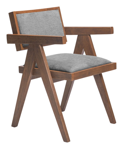 Chaises de salle à manger Delhi (lot de 2) Gris et noyer
