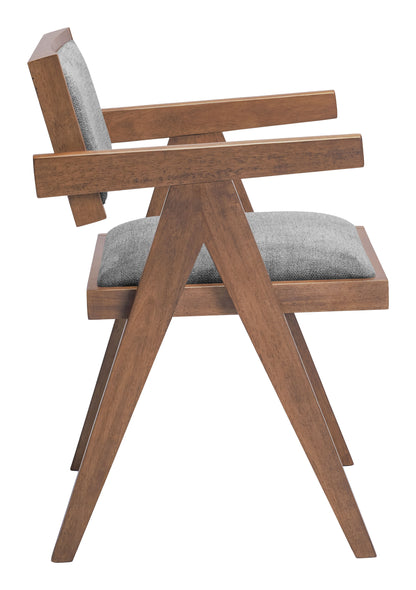 Chaises de salle à manger Delhi (lot de 2) Gris et noyer